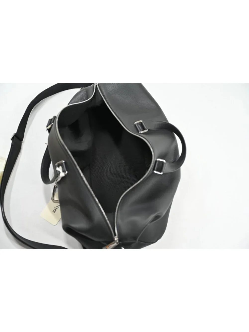 Fendi Lui 45 Duffle Bag in Black Calf Leather With Palladium Hardware